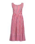 Striped Wrap Midi Dress - ST 0206 Red - Image 2