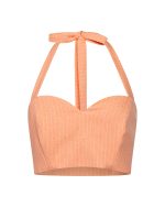 Structured Sweetheart Cropped Top - ST 0210 Coral - Image 2