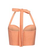 Structured Sweetheart Cropped Top - ST 0210 Coral - Image 3
