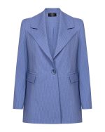 Open - Back Pinstripe Blazer - ST 0211 Blue