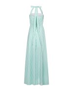 Halter Neck Striped Maxi Dress - ST 0214 Green - Image 3