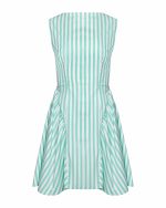 Striped Sleveless Mini Dress - ST-0215 Green - Image 2