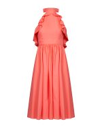 Ruffle Halter Midi Dress - SΤ 0218 Coral - Image 2