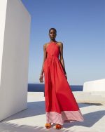 Statement Halter Maxi Dress - ST 0230 Red