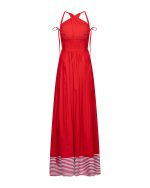 Statement Halter Maxi Dress - ST 0230 Red - Image 3