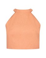 Striped Halter Crop Top - ST 0237 Coral