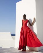 Architectural Maxi Dress - ST 0243 Red