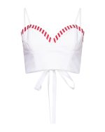 Structured Sweetheart Cropped Top - ST 0252 White - Image 3