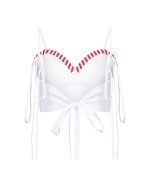 Structured Sweetheart Cropped Top - ST 0252 White - Image 2