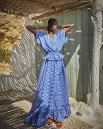 Striped Replum Maxi Dress - ST 0258 Blue Rua