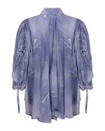Flowing Lace - Up Sleeve Shirt - ST 0266 Print Blue - Image 3