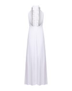 Open - Back Buttone Maxi Dress - ST 0271 White - Image 3