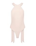 Open - Back Halter Bodysuit with Tie Straps - ST 0279 Nude - Image 2