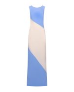 Asymmetric Color - Block Maxi Dress - ST 0282 Blue - Nude - Image 2