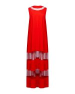 Sheer Panel Maxi Dress - ST 0289 Red - Image 2