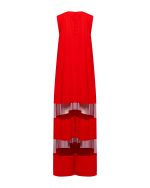Sheer Panel Maxi Dress - ST 0289 Red - Image 3