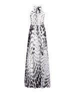 Polka - Dot Halter Maxi Dress - ST 0305 White - Image 3