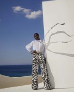 Polka - Dot Wide - Leg Trousers - ST 0308 White - Image 2