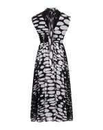 Polka - Dot Sleveless Midi Dress- ST 0310 Black - Image 3