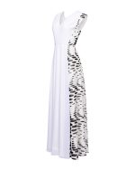 Two - Tone Flowing Maxi Dress - ST 0311 White - Image 4