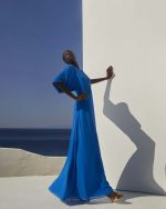Flowing Buttoned Maxi Dress - ST 0315 Blue