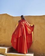 Draped Halter Maxi Dress - ST 0316 Orange