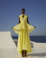 Layered High - Neck Maxi Dress - ST 0319 Yellow
