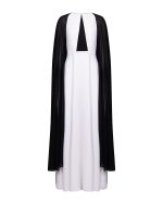 Two - Tone Cape Maxi Dress - ST 0321 White - Image 2