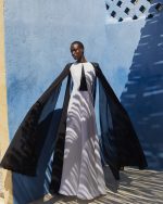 Two - Tone Cape Maxi Dress - ST 0321 White