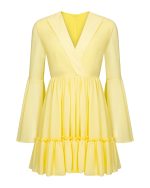 Flared Sleeve Mini Dress - ST 0322 Yellow - Image 2
