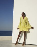 Flared Sleeve Mini Dress - ST 0322 Yellow