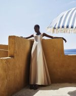 Color - Block A - Line Maxi Dress  - ST 0326 Beige- Nude