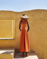 High- - Neck A - Line Maxi Dress - ST 0333 Tile