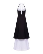Halter - Neck Layered Maxi Dress - ST 0340 Black - Image 3