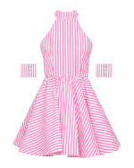 Cross - Back Striped Statement Dress - ST 0287 - Image 3