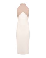 Halter Neck Midi Dress - ST 0336 Beige - Nude - Image 2