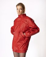 FW-008 | RED OVERSIZED LEATHER-EFFECT JACKET - Image 3