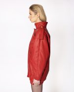 FW-008 | RED OVERSIZED LEATHER-EFFECT JACKET - Image 2