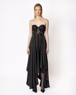 FW-024 | BLACK STRAPLESS DRESS WITH LACE CORSET
