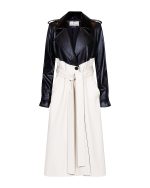 FW-005 | TWO-TONE CROPPED TRENCH COAT WITH BELT AND ARCHITECTURAL SILHOUETTE - Image 3