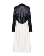 FW-005 | TWO-TONE CROPPED TRENCH COAT WITH BELT AND ARCHITECTURAL SILHOUETTE - Image 4