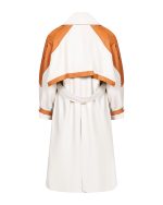 FW-007 | OFF-WHITE CAPE TRENCH COAT WITH CARAMEL DETAILS - Image 6