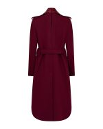 FW-012 | LONG BURGUNDY COAT WITH CROC-EFFECT LAPELS - Image 4