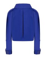 FW-013 | CROPPED BLUE TRENCH JACKET WITH SCULPTURAL SLEEVES - Image 3