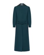 FW-016 | LONG GREEN COAT WITH CROC-EFFECT LAPELS AND BELT - Image 3