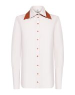 FW-018 | CONTRAST-COLLAR SHIRT WITH PUFF SLEEVES - Image 3
