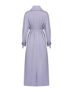 FW-021 | LONG GREY TRENCH COAT WITH OVERSIZED LAPELS AND BELT - Image 4