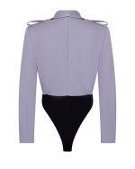 FW-031 | TAILORED BODY BLAZER WITH STRUCTURED SHOULDERS AND SHOULDER TABS - Image 4