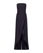 FW-032 | STRAPLESS FITTED MAXI DRESS WITH ASYMMETRIC DRAPED OPENING AND TAILORED POCKET DETAILS - Image 2