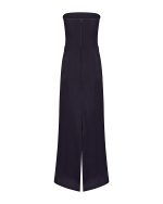 FW-032 | STRAPLESS FITTED MAXI DRESS WITH ASYMMETRIC DRAPED OPENING AND TAILORED POCKET DETAILS - Image 3